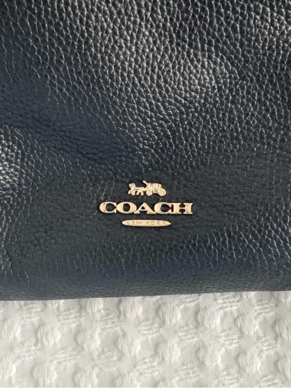 Coach Black Pebbled Leather Shoulder Bag with Gold Hardware - Picture 7 of 16